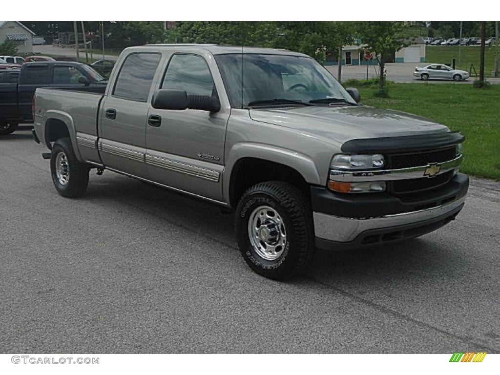 2002 Silverado 2500 LS Crew Cab 4x4 - Medium Charcoal Gray Metallic / Graphite photo #17