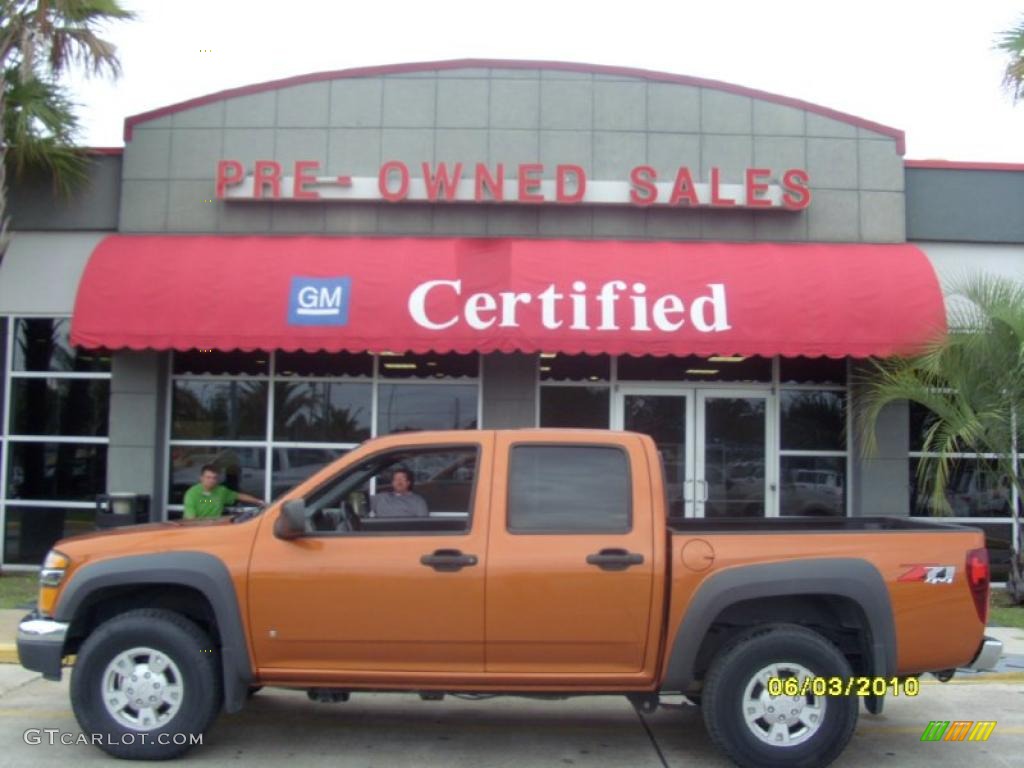 2006 Colorado Z71 Crew Cab 4x4 - Sunburst Orange Metallic / Very Dark Pewter photo #1