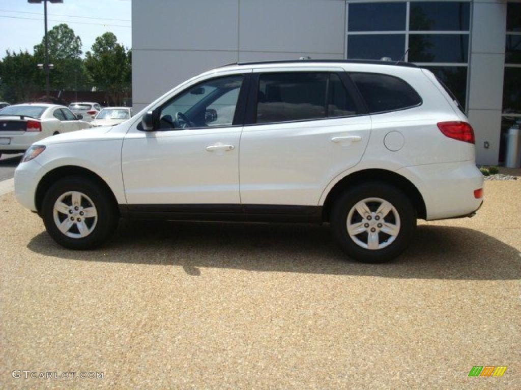 2009 Santa Fe GLS - Powder White Pearl / Beige photo #4