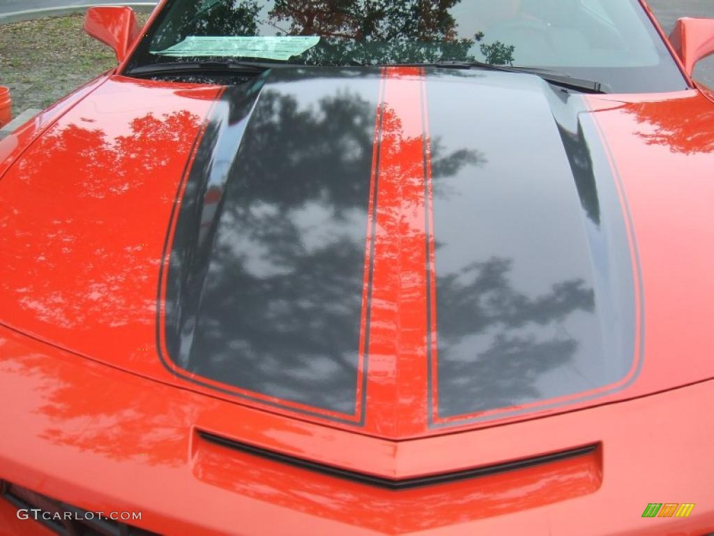 2010 Camaro SS/RS Coupe - Inferno Orange Metallic / Black/Inferno Orange photo #3