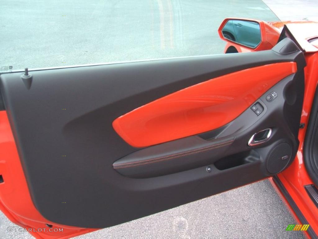 2010 Camaro SS/RS Coupe - Inferno Orange Metallic / Black/Inferno Orange photo #16