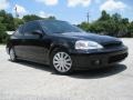 1999 Flamenco Black Pearl Honda Civic EX Coupe  photo #5