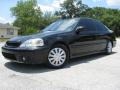 1999 Flamenco Black Pearl Honda Civic EX Coupe  photo #6