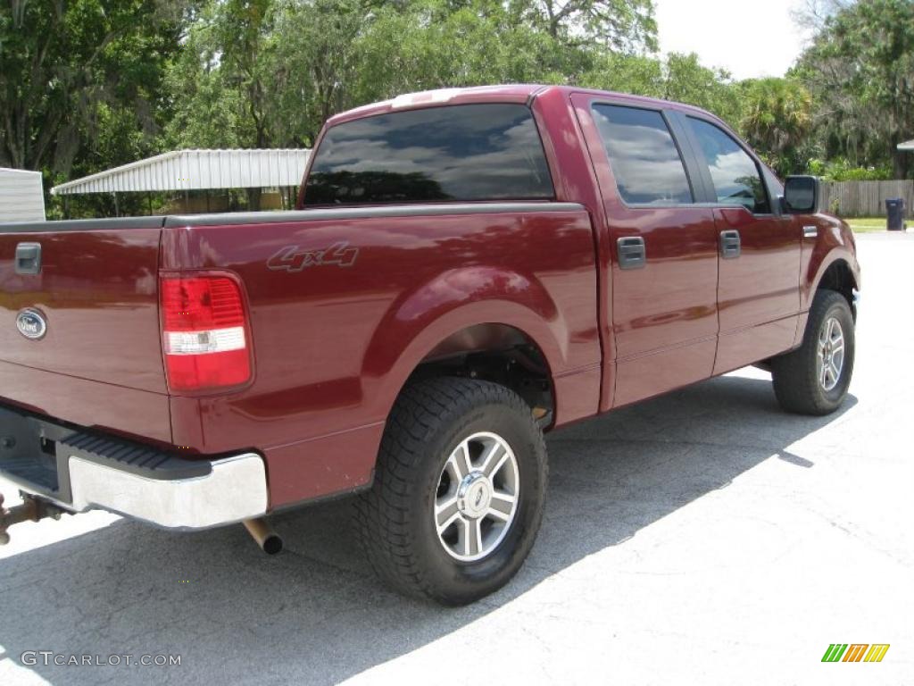 2005 F150 XLT SuperCrew 4x4 - Dark Toreador Red Metallic / Medium Flint/Dark Flint Grey photo #10