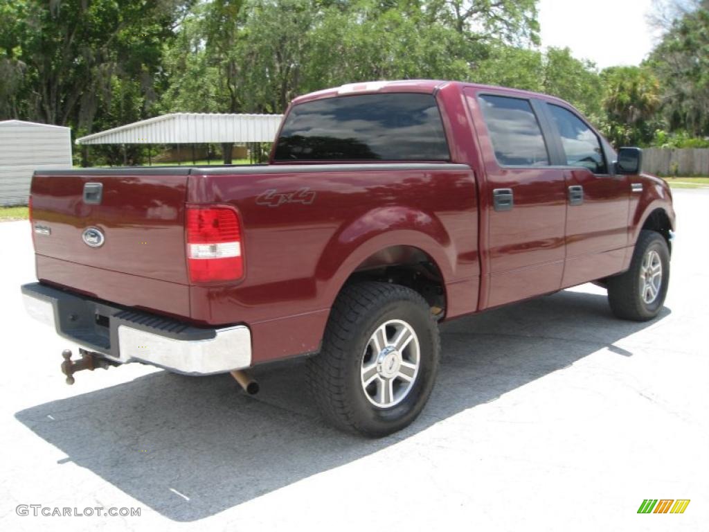 2005 F150 XLT SuperCrew 4x4 - Dark Toreador Red Metallic / Medium Flint/Dark Flint Grey photo #12