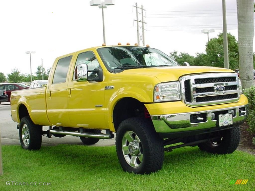 2006 F250 Super Duty Amarillo Special Edition Crew Cab 4x4 - Screaming Yellow / Black photo #1