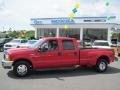 Red 2000 Ford F350 Super Duty Lariat Crew Cab Dually