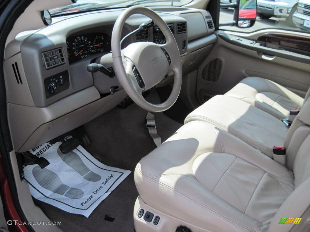 2000 F350 Super Duty Lariat Crew Cab Dually - Red / Medium Parchment photo #13