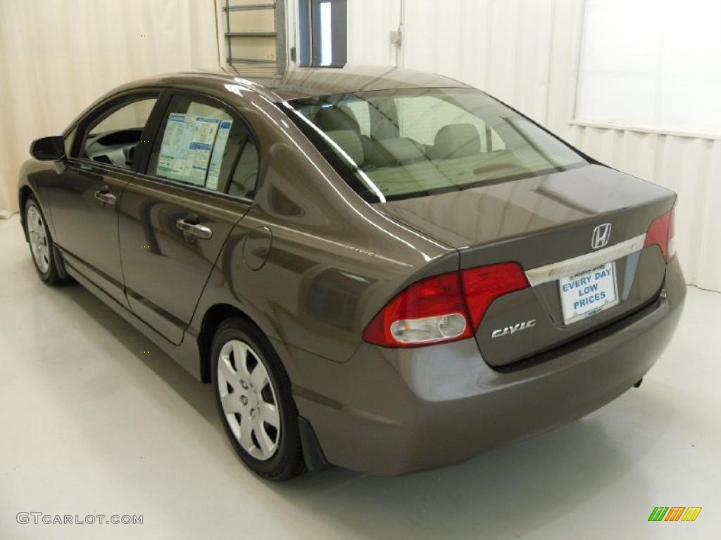 2010 Civic LX Sedan - Urban Titanium Metallic / Beige photo #2