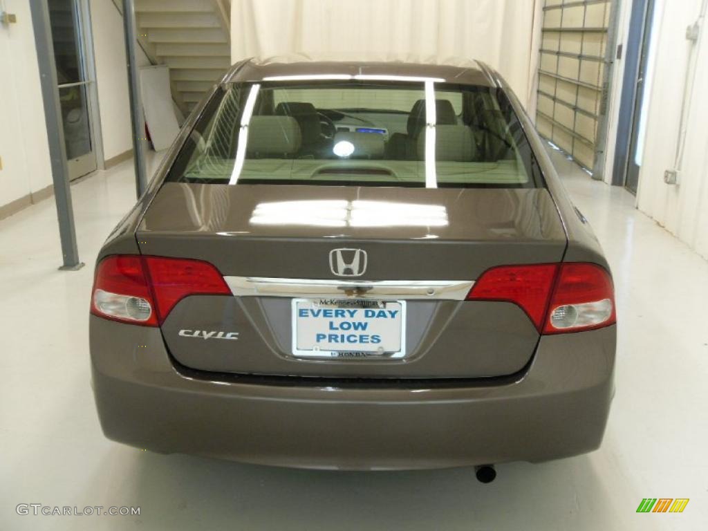 2010 Civic LX Sedan - Urban Titanium Metallic / Beige photo #3