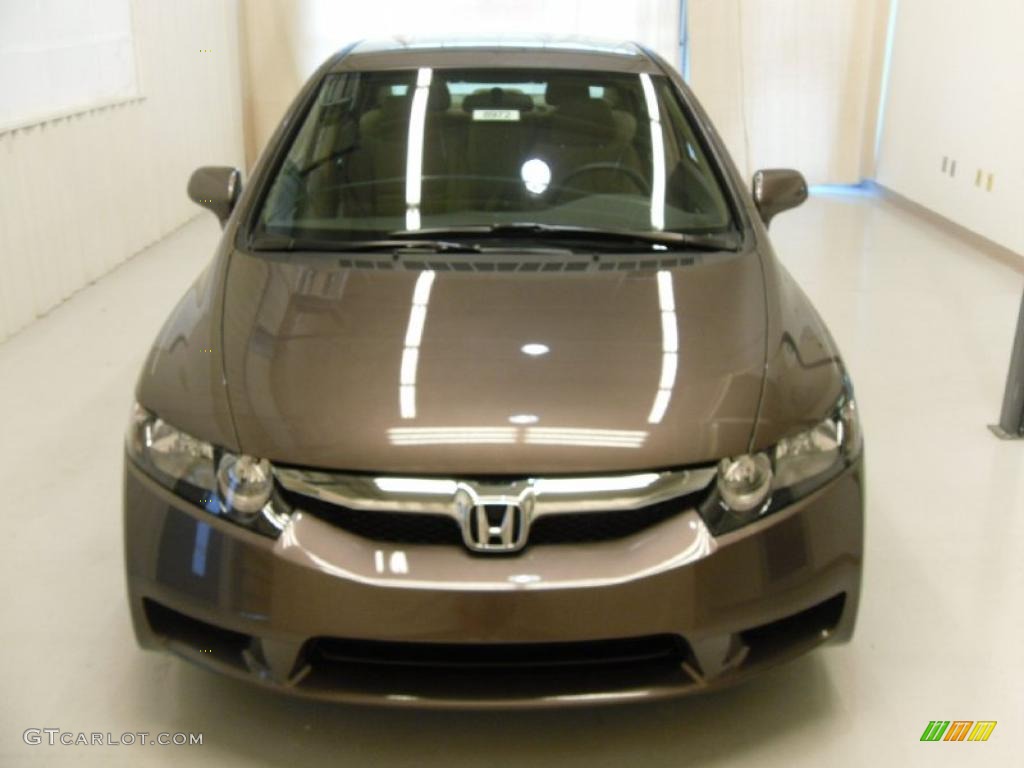 2010 Civic LX Sedan - Urban Titanium Metallic / Beige photo #6