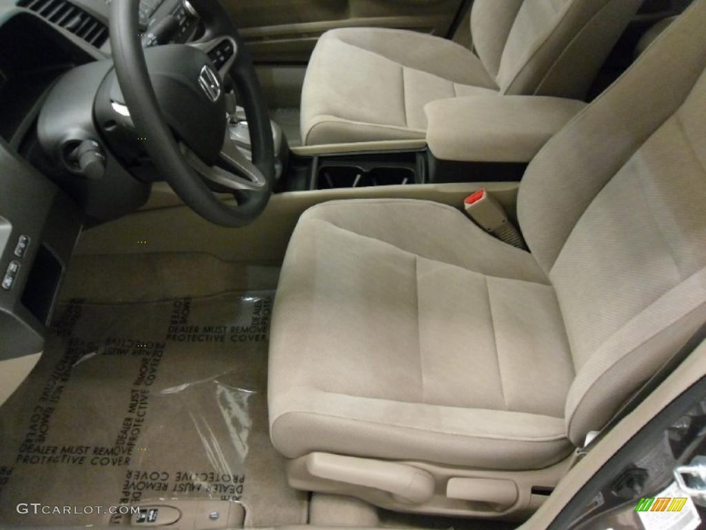 2010 Civic LX Sedan - Urban Titanium Metallic / Beige photo #9
