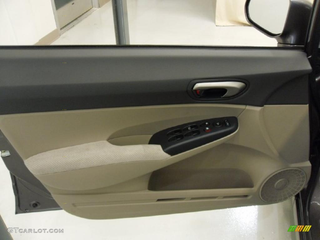 2010 Civic LX Sedan - Urban Titanium Metallic / Beige photo #11