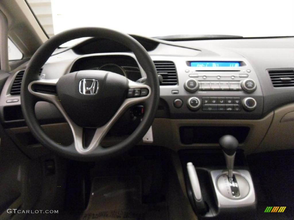2010 Civic LX Sedan - Urban Titanium Metallic / Beige photo #15