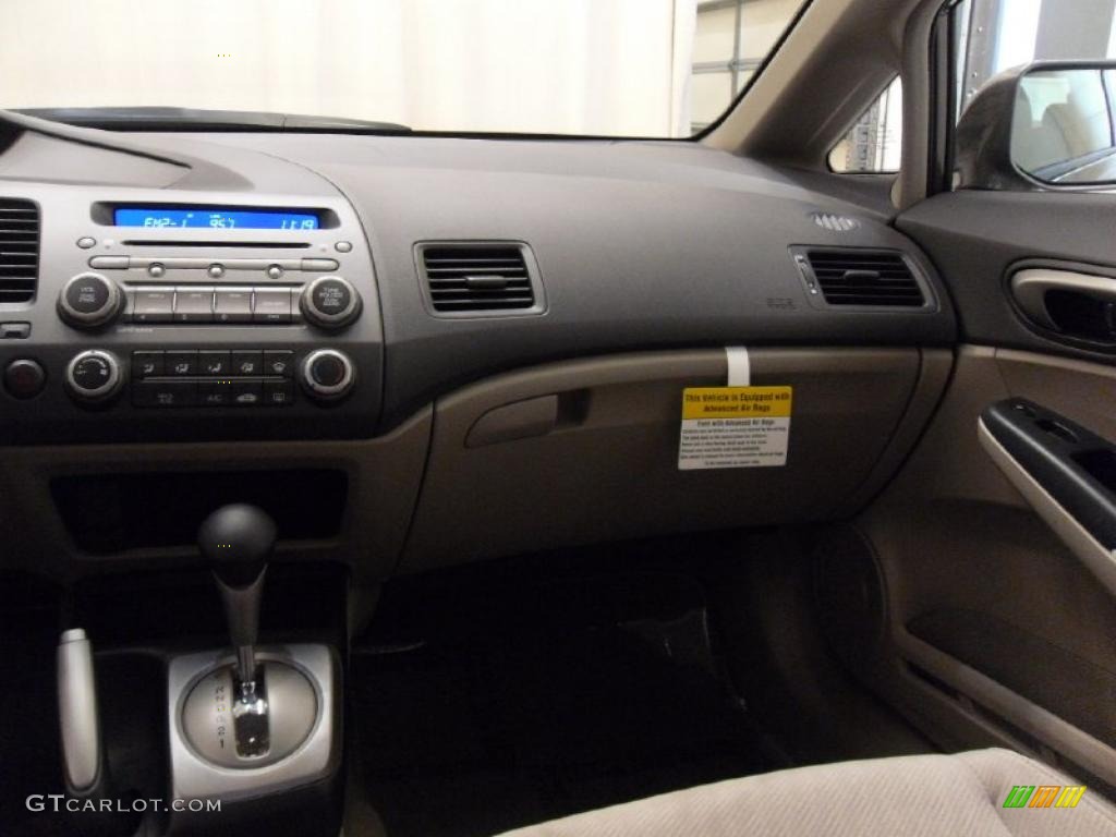 2010 Civic LX Sedan - Urban Titanium Metallic / Beige photo #16