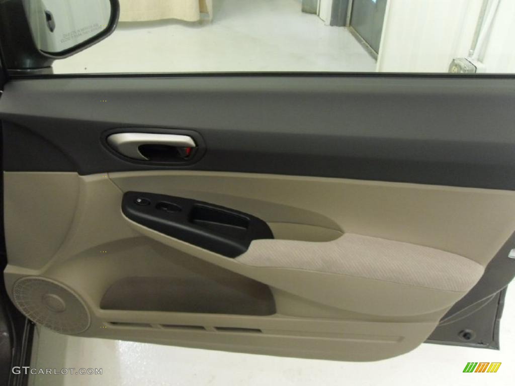 2010 Civic LX Sedan - Urban Titanium Metallic / Beige photo #21