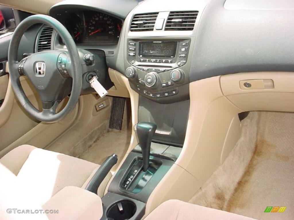 2003 Accord LX V6 Coupe - Desert Mist Metallic / Ivory photo #14
