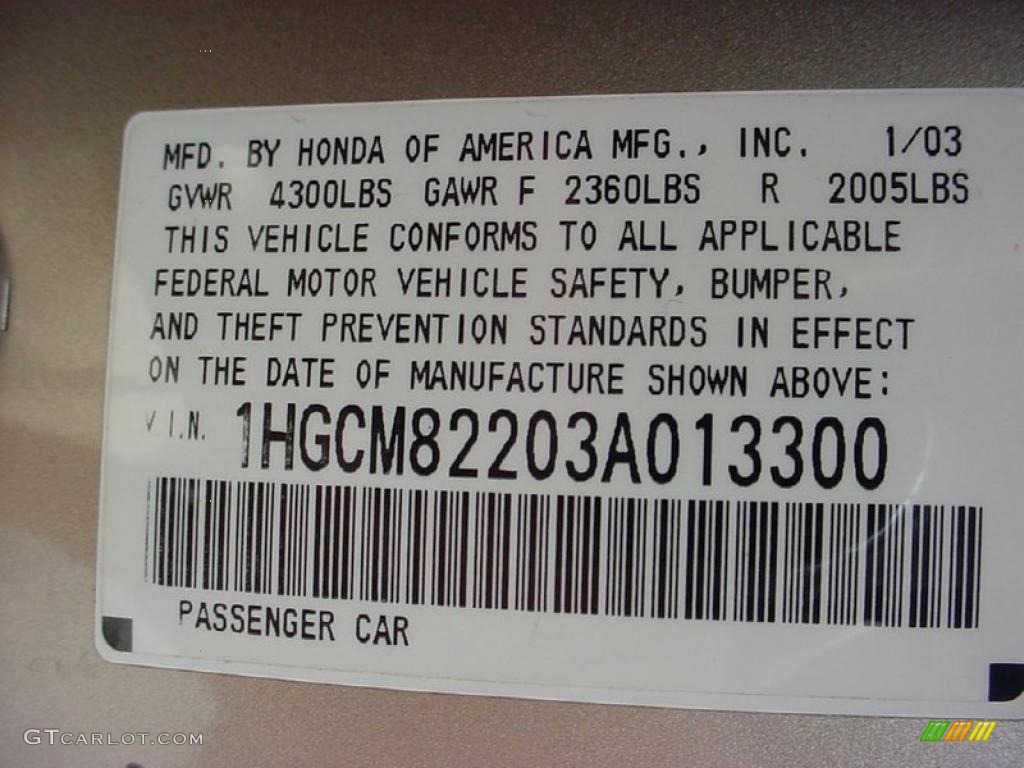 2003 Accord LX V6 Coupe - Desert Mist Metallic / Ivory photo #19