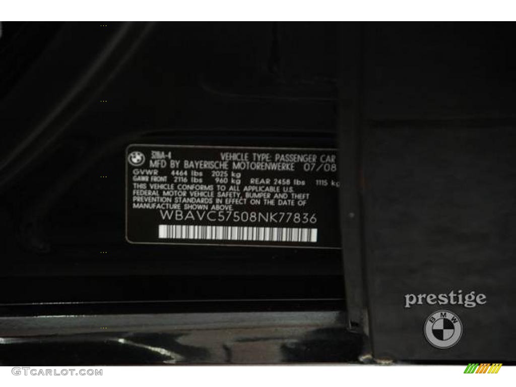 2008 3 Series 328i Sedan - Jet Black / Black photo #10