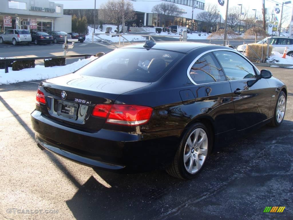 2007 3 Series 328xi Coupe - Jet Black / Coral Red/Black photo #4