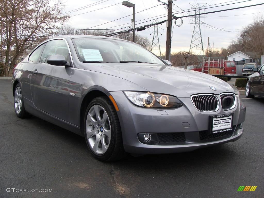 2007 3 Series 328xi Coupe - Space Gray Metallic / Coral Red/Black photo #3