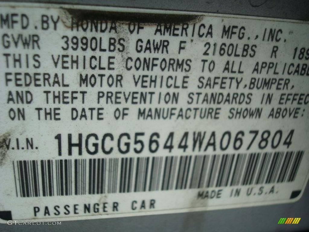 1998 Accord LX Sedan - Regent Silver Pearl / Quartz photo #15