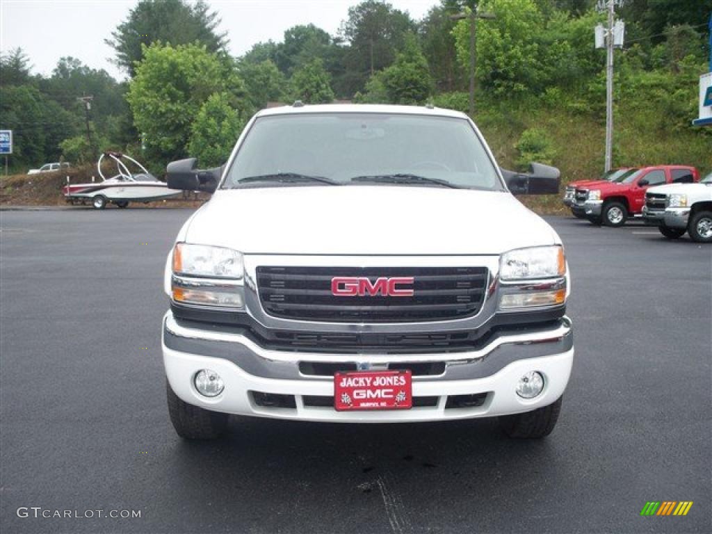 2005 Sierra 2500HD SLT Crew Cab 4x4 - Summit White / Dark Pewter photo #3