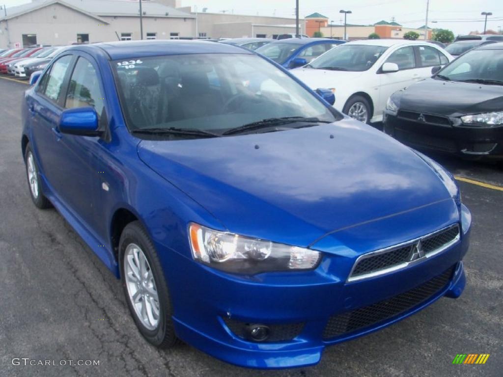 2010 Lancer ES - Octane Blue Metallic / Black photo #13