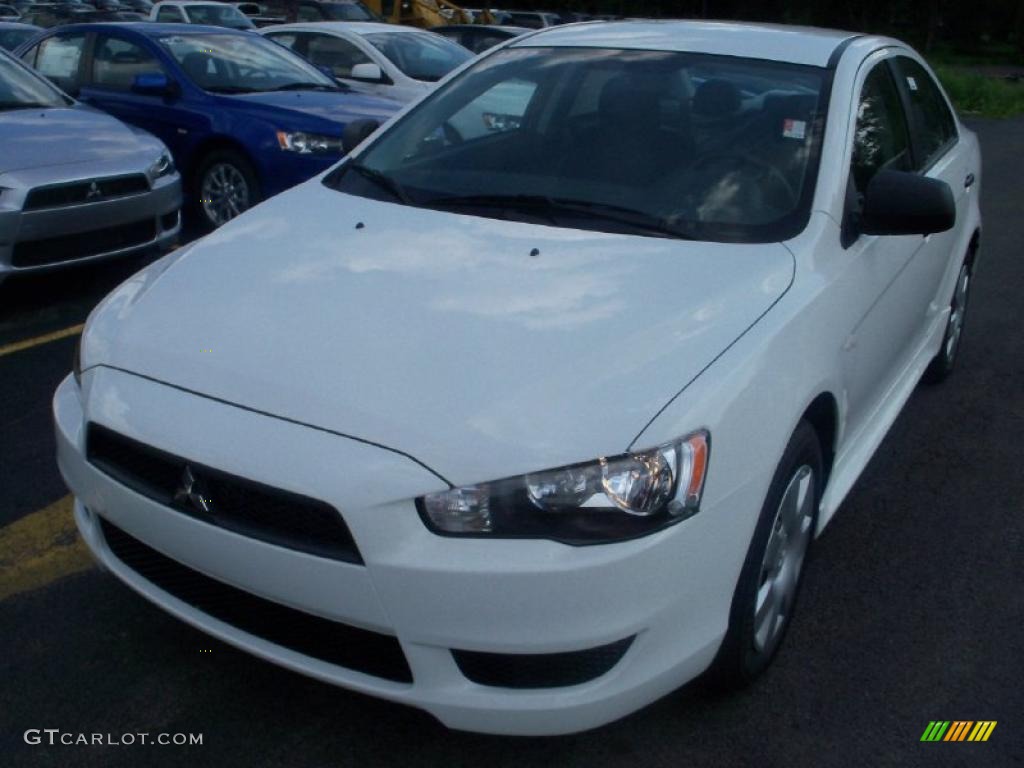 2010 Lancer DE - Wicked White Metallic / Black photo #1