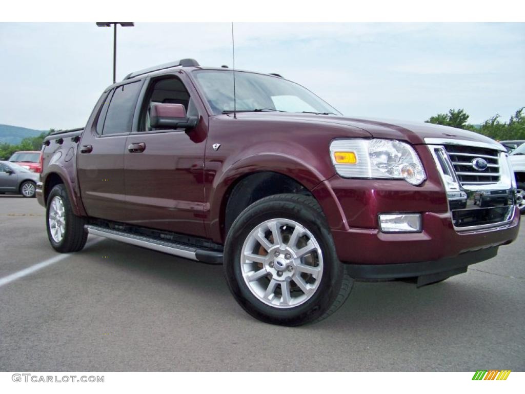 2007 Explorer Sport Trac Limited 4x4 - Dark Cherry Metallic / Dark Charcoal/Camel photo #28