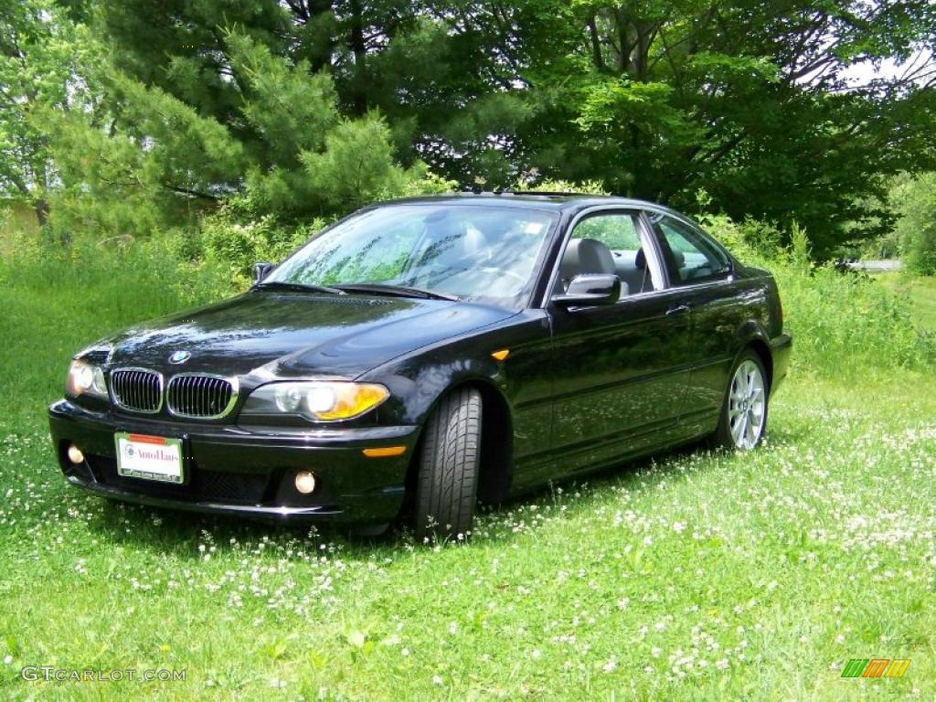 2004 3 Series 330i Coupe - Black Sapphire Metallic / Grey photo #2