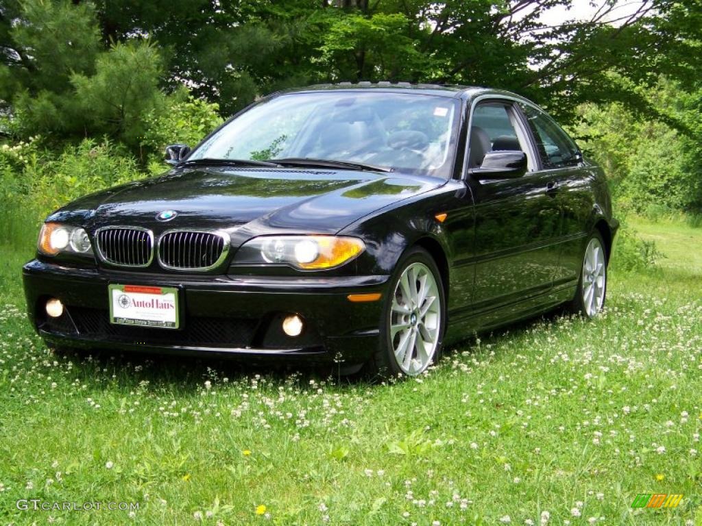 2004 3 Series 330i Coupe - Black Sapphire Metallic / Grey photo #4