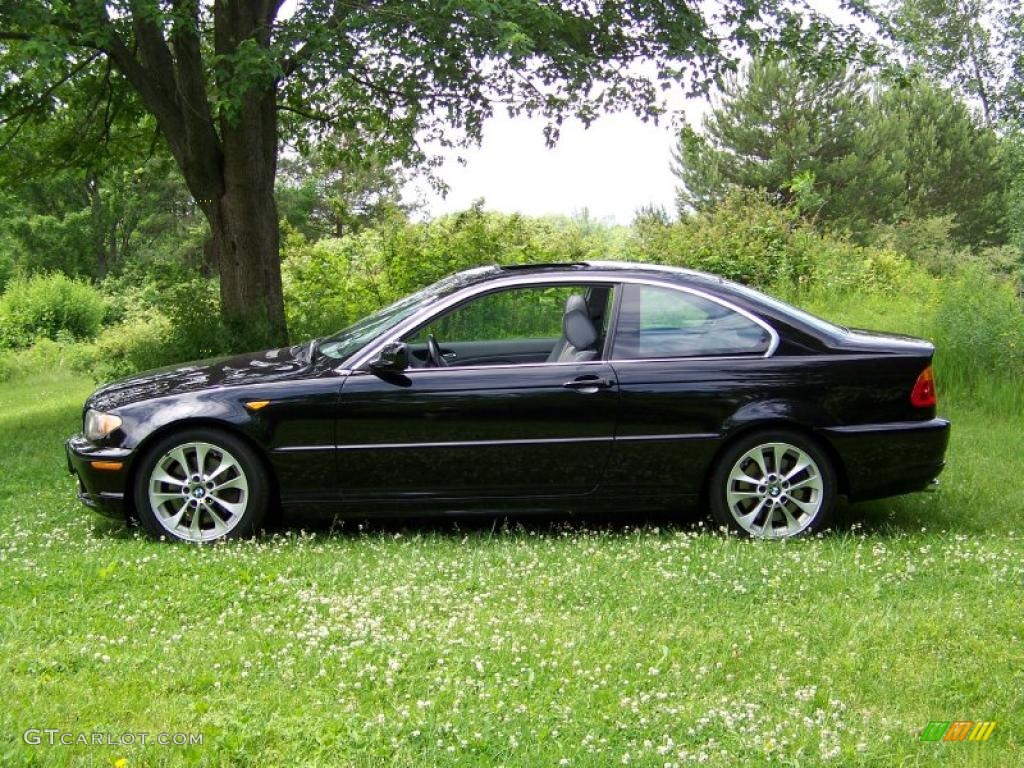 2004 3 Series 330i Coupe - Black Sapphire Metallic / Grey photo #5