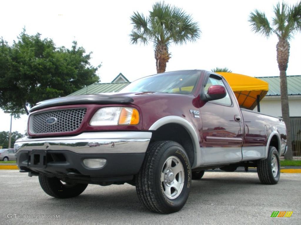 1999 F150 XLT Regular Cab 4x4 - Dark Toreador Red Metallic / Dark Graphite photo #1