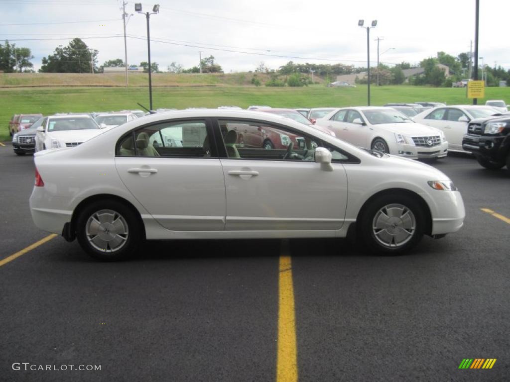 2007 Civic Hybrid Sedan - Taffeta White / Ivory photo #3