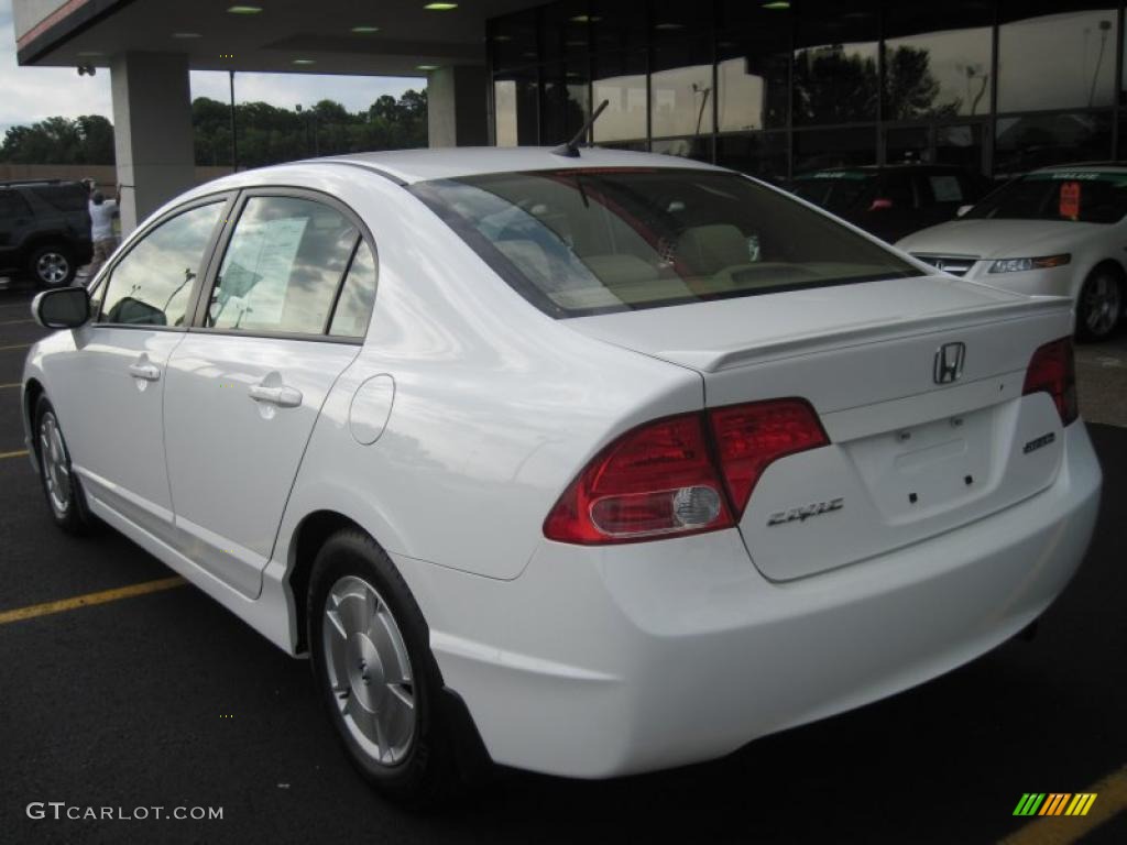 2007 Civic Hybrid Sedan - Taffeta White / Ivory photo #8