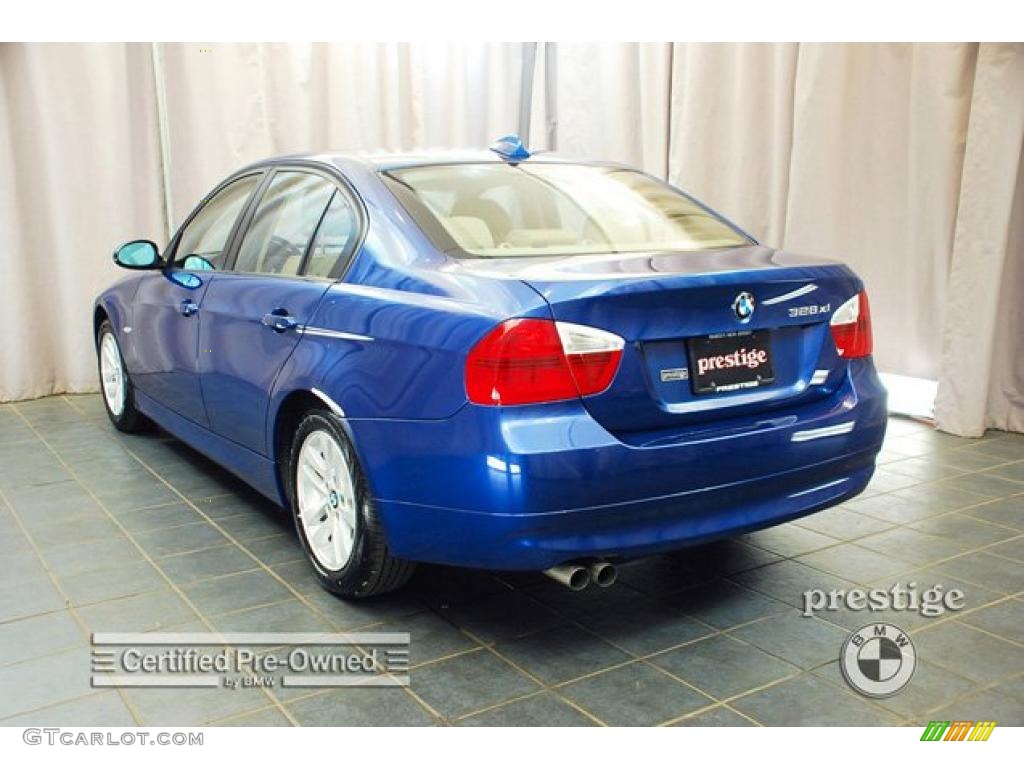 2007 3 Series 328xi Sedan - Montego Blue Metallic / Beige photo #4