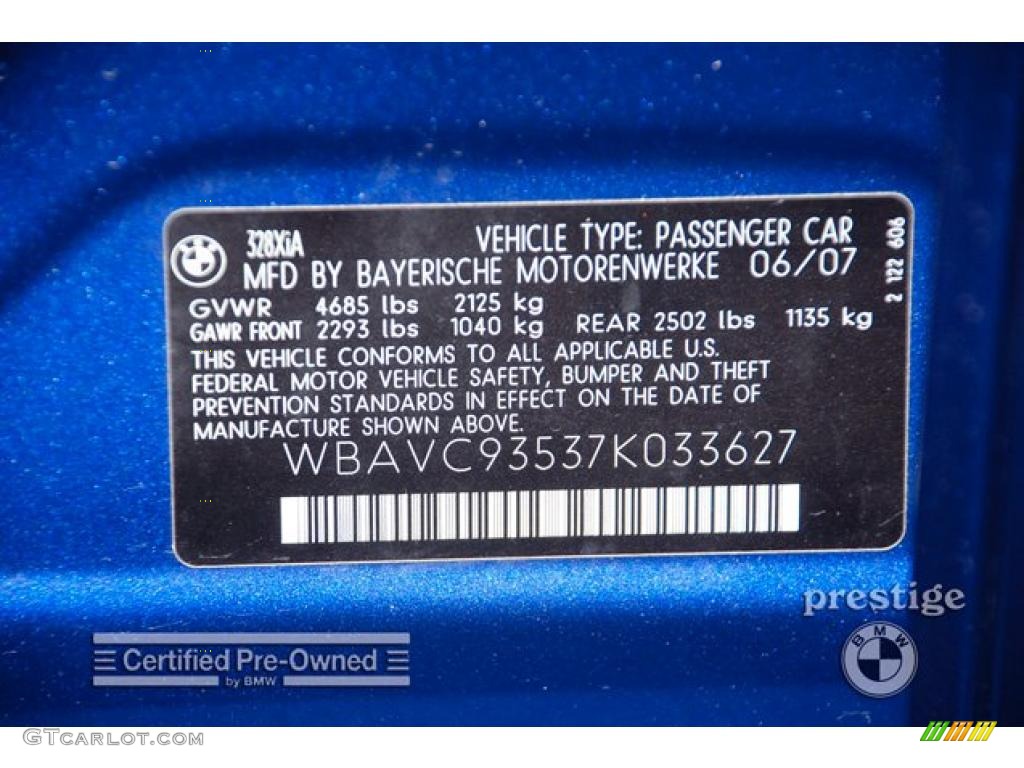 2007 3 Series 328xi Sedan - Montego Blue Metallic / Beige photo #13