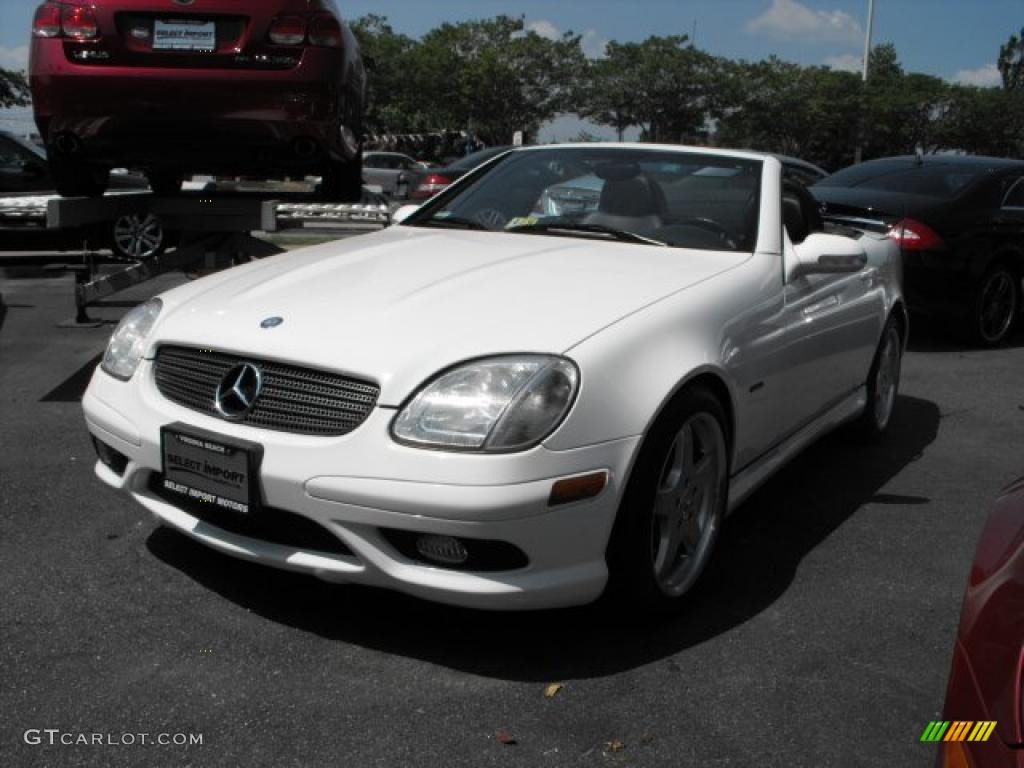 2002 SLK 320 Roadster - Alabaster White / Marlin Blue photo #1