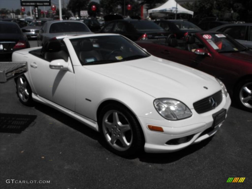 2002 SLK 320 Roadster - Alabaster White / Marlin Blue photo #3