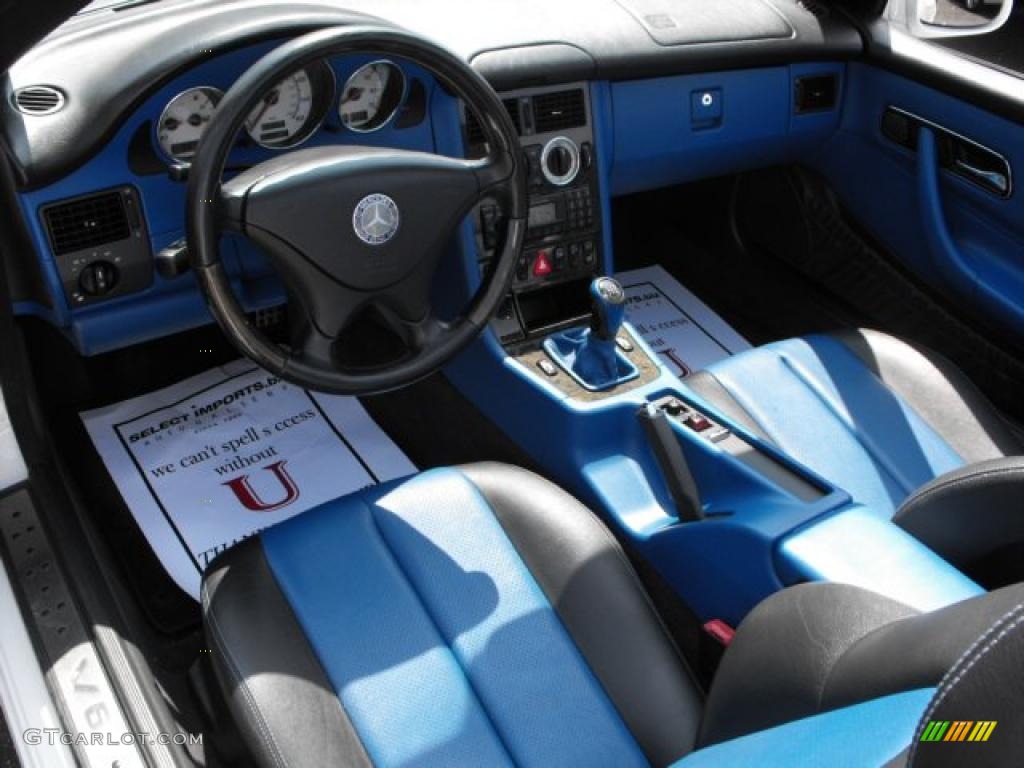 2002 SLK 320 Roadster - Alabaster White / Marlin Blue photo #9