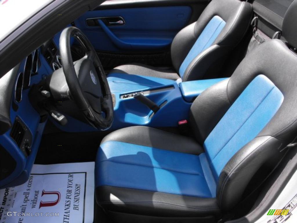 2002 SLK 320 Roadster - Alabaster White / Marlin Blue photo #10
