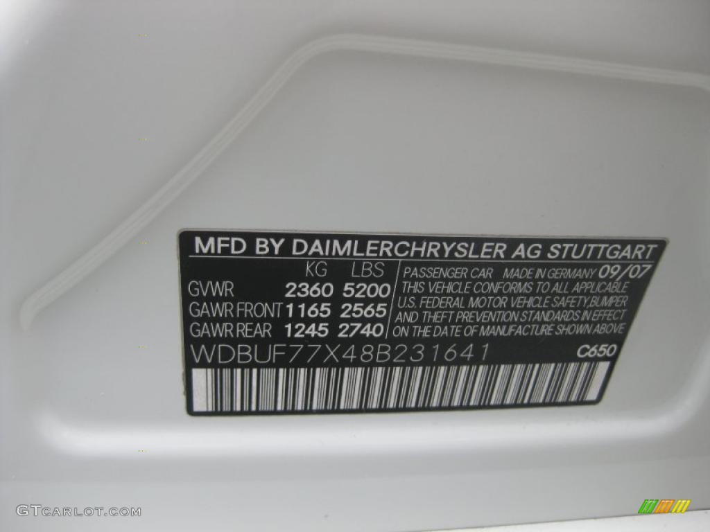 2008 E Color Code 650 for Arctic White Photo #31097575