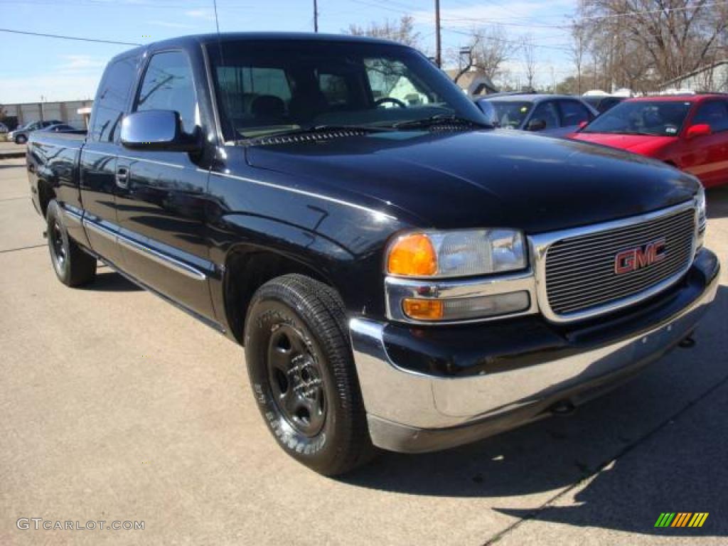 2002 Sierra 1500 SL Extended Cab - Onyx Black / Neutral photo #2