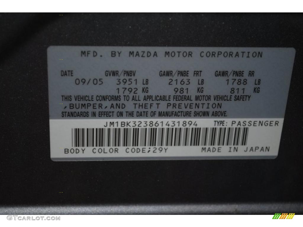 2006 MAZDA3 s Touring Sedan - Titanium Gray Metallic / Black/Red photo #54