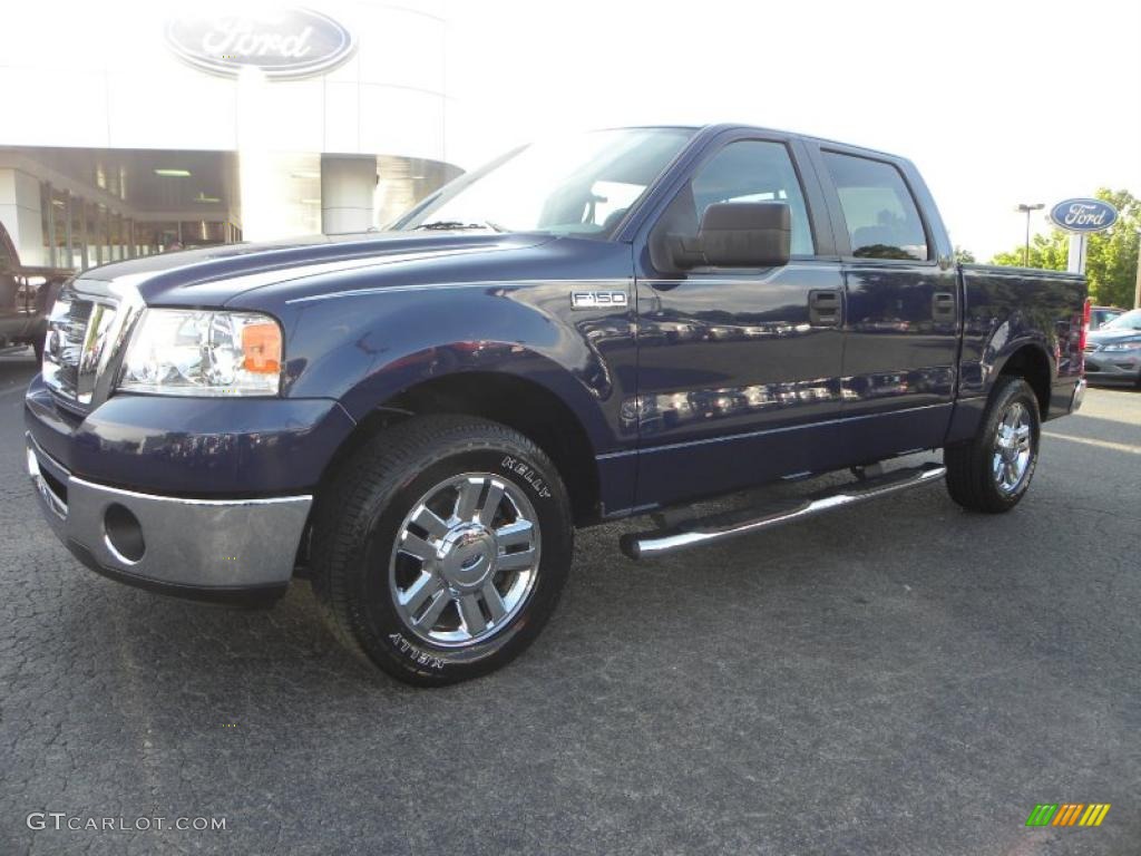 2007 F150 XLT SuperCrew - Dark Blue Pearl Metallic / Medium Flint photo #6