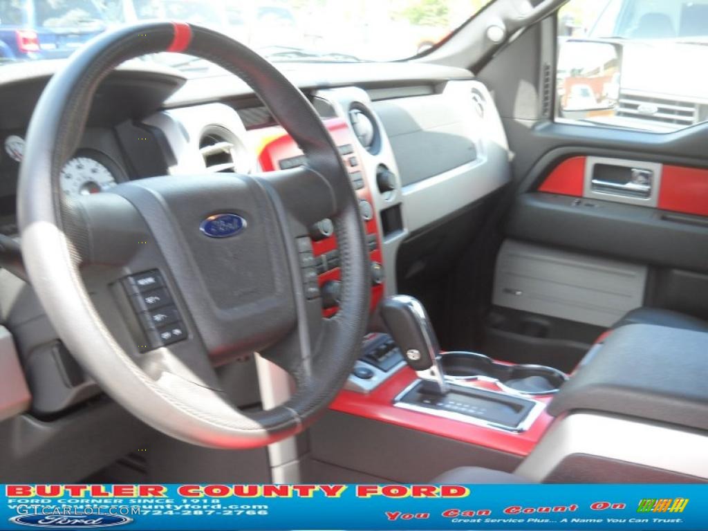 2010 F150 SVT Raptor SuperCab 4x4 - Tuxedo Black / Raptor Black/Orange photo #7