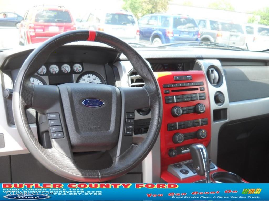 2010 F150 SVT Raptor SuperCab 4x4 - Tuxedo Black / Raptor Black/Orange photo #11