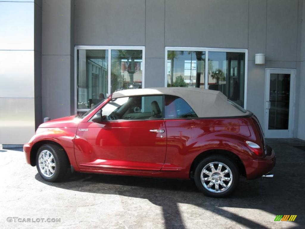 2006 PT Cruiser Touring Convertible - Inferno Red Crystal Pearl / Pastel Pebble Beige photo #3