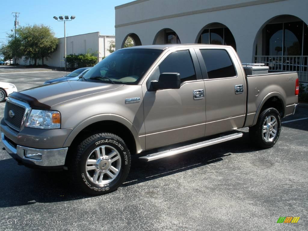2005 F150 Lariat SuperCrew 4x4 - Arizona Beige Metallic / Tan photo #1